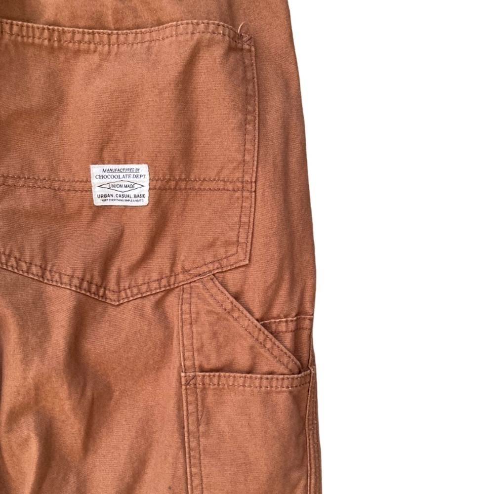 Chocoolate Canvas Painter Utility High Rise Pants in Rust - Picture 9 of 11